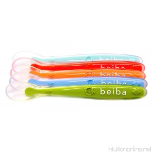 Beiba Baby Spoons-Soft Curved Silicone Feeding Spoon Set of 5 BPA Free Soft Tips - B07DCLTF5L